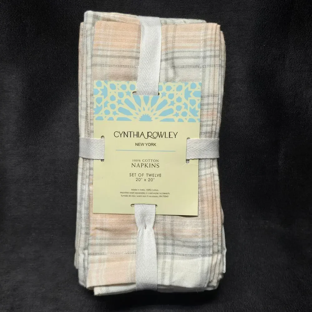 Cynthia Rowley 100% Cotton Napkin Set of Twelve 20